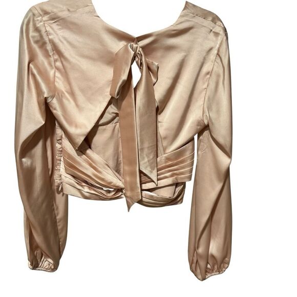 Express Twist Front Tie Back Top in Pale Pink - Picture 7 of 7